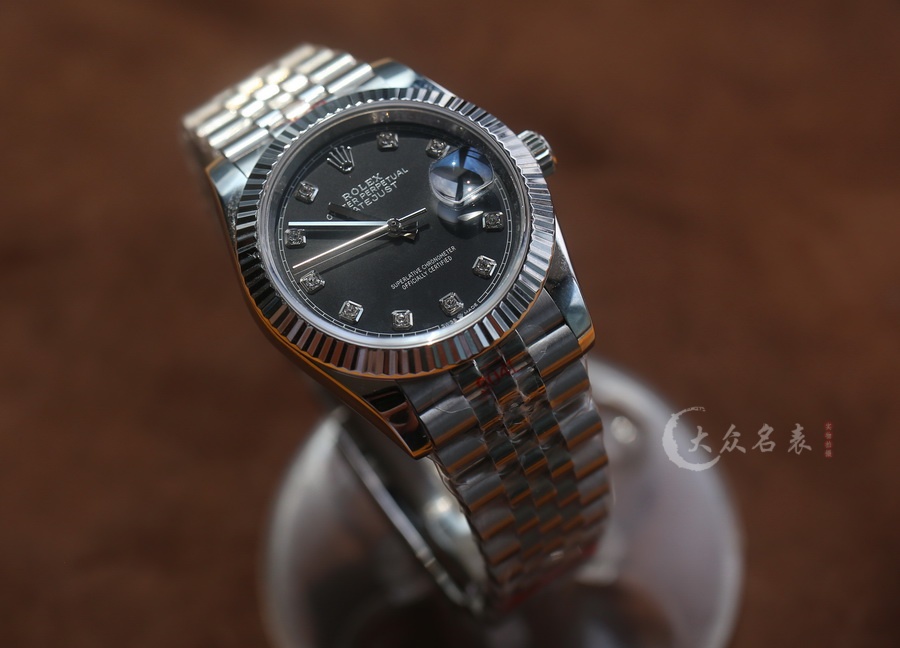 VS廠勞力士日誌型116234黑盤鑲鉆復刻表（36mm） 第1张
