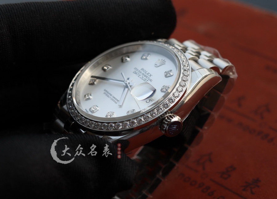 勞力士日誌型116244灰盤鑲鉆女裝復刻表（36mm） 第10张