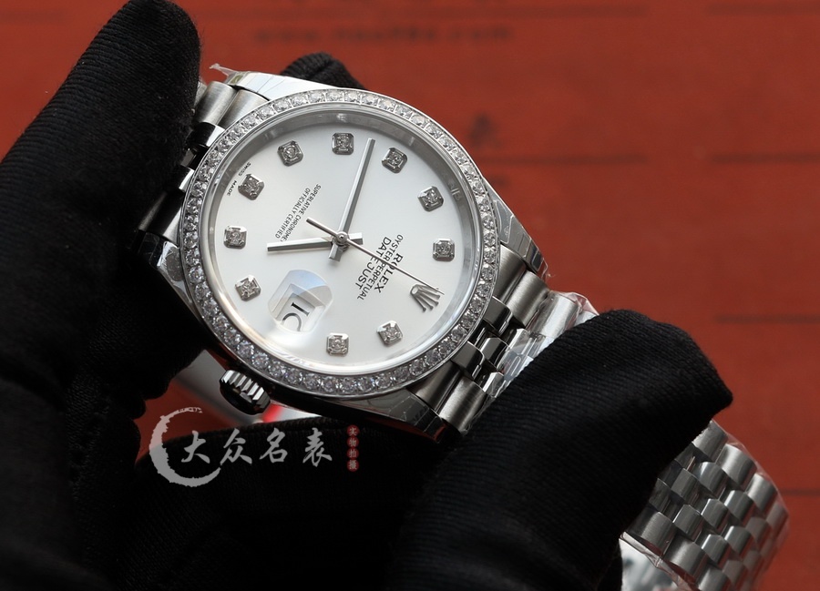 勞力士日誌型116244灰盤鑲鉆女裝復刻表（36mm） 第7张