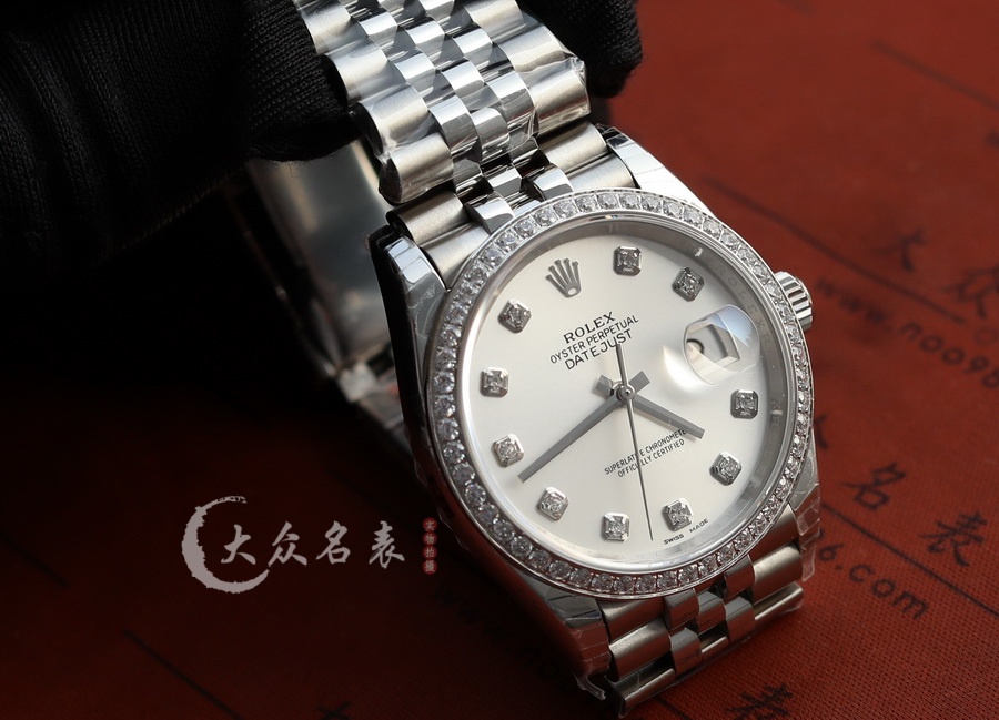 勞力士日誌型116244灰盤鑲鉆女裝復刻表（36mm） 第8张