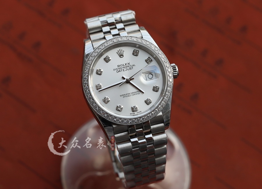 勞力士日誌型116244灰盤鑲鉆女裝復刻表（36mm） 第1张