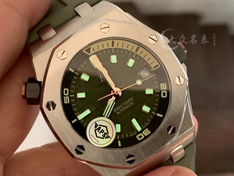 APS廠AP皇家橡樹離岸型系列15720ST.OO.A052CA.01復刻表(牛油果)（42mm） 第4张
