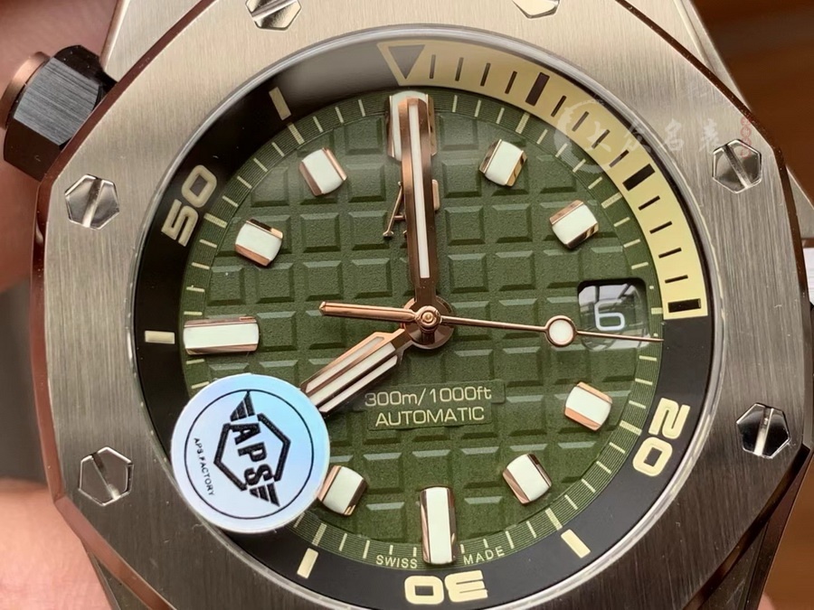 APS廠AP皇家橡樹離岸型系列15720ST.OO.A052CA.01復刻表(牛油果)（42mm） 第3张