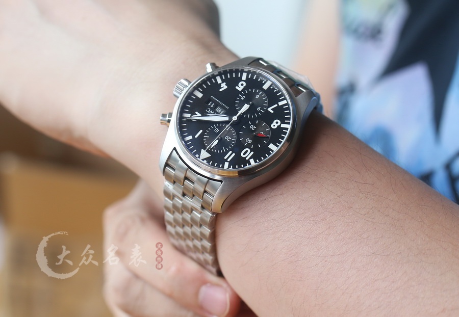 ZF廠萬國飛行員計時鋼帶版黑面復刻表（43mm） 第6张