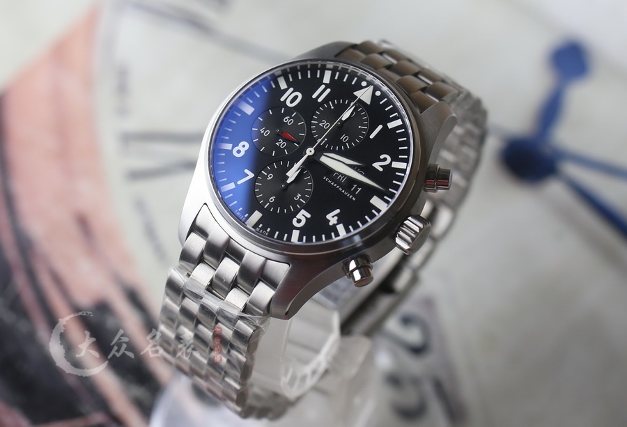 ZF廠萬國飛行員計時鋼帶版黑面復刻表（43mm） 第1张