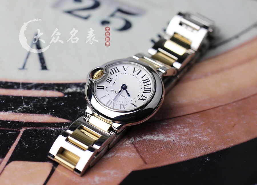 V6廠藍氣球小號間黃金鋼帶款W69007Z3（28mm） 第6张