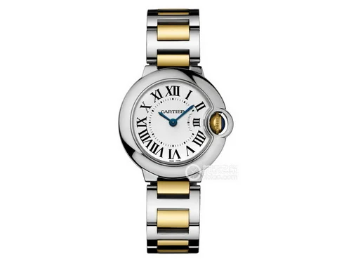 V6廠藍氣球小號間黃金鋼帶款W69007Z3（28mm）