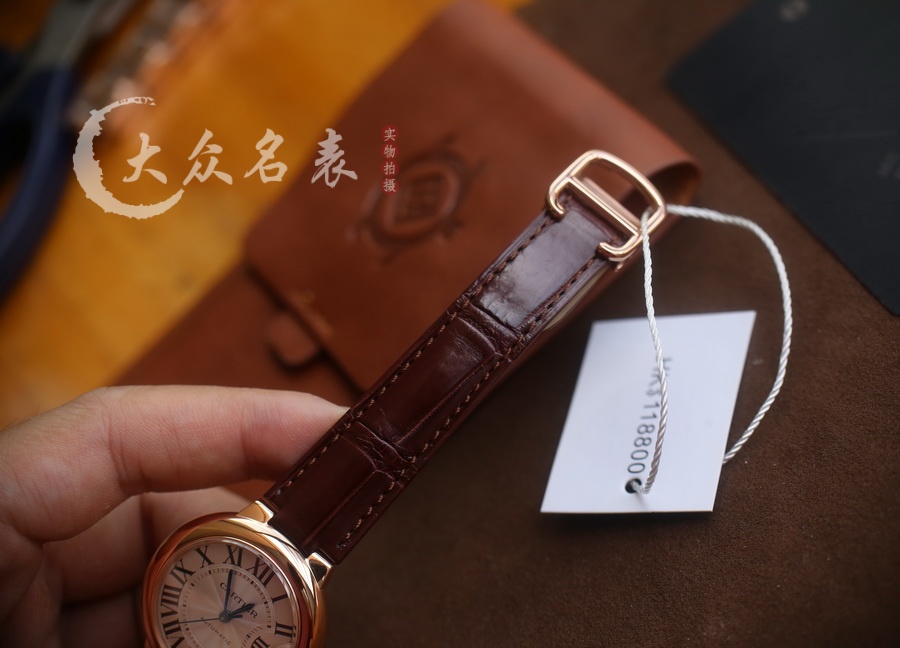 AF廠卡地亞藍氣球玫瑰金皮帶款W6920097女表（33mm） 第10张