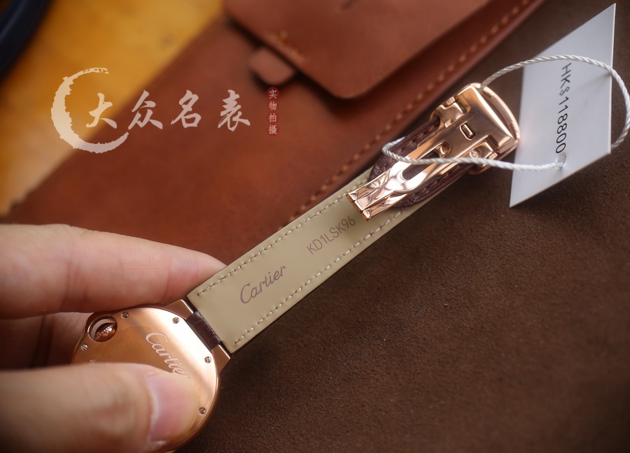 AF廠卡地亞藍氣球玫瑰金皮帶款W6920097女表（33mm） 第9张
