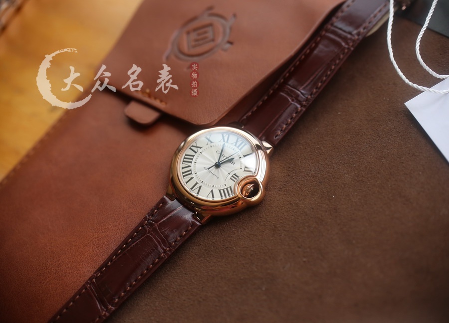 AF廠卡地亞藍氣球玫瑰金皮帶款W6920097女表（33mm） 第2张