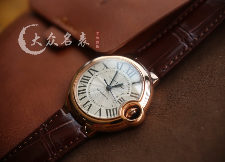 AF廠卡地亞藍氣球玫瑰金皮帶款W6920097女表（33mm） 第7张