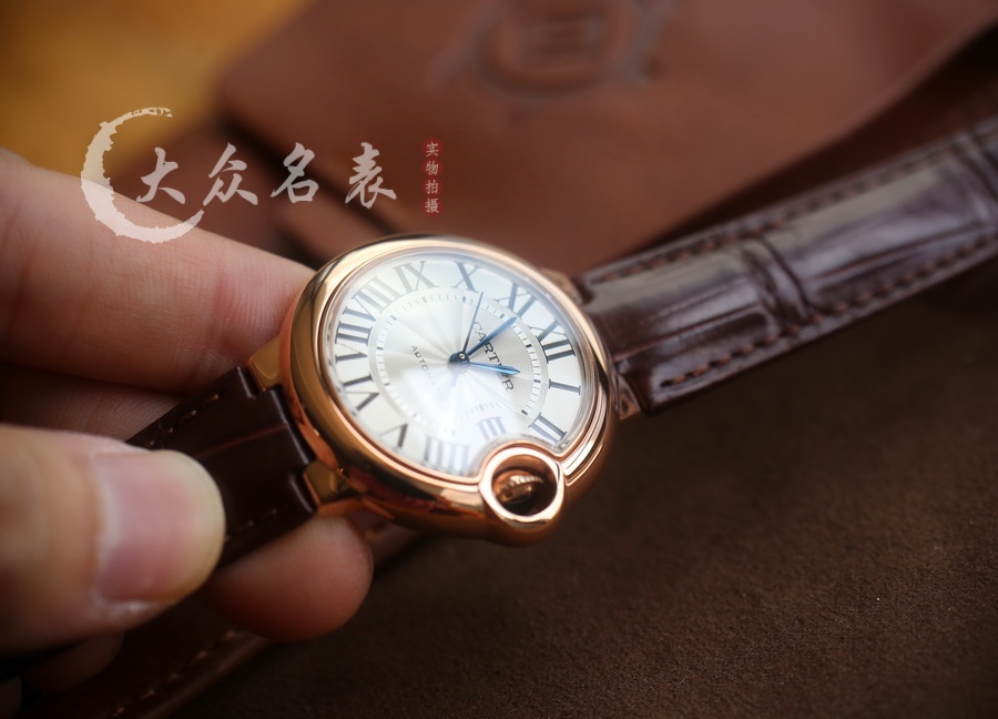 AF廠卡地亞藍氣球玫瑰金皮帶款W6920097女表（33mm） 第4张