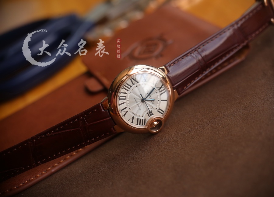 AF廠卡地亞藍氣球玫瑰金皮帶款W6920097女表（33mm） 第3张