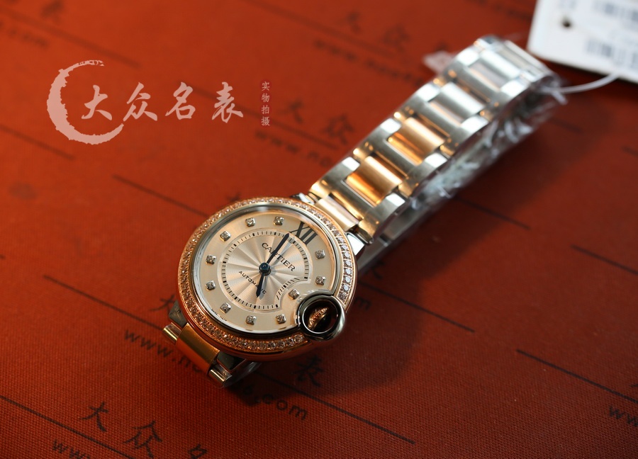 AF廠卡地亞藍氣球間玫瑰金鑲鉆WE902077女表（33mm） 第3张