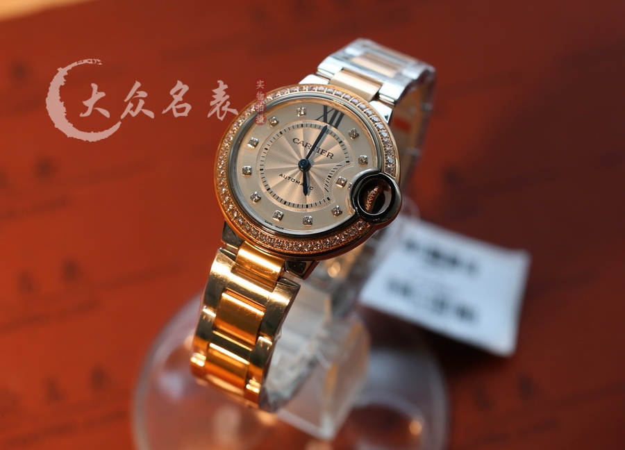 AF廠卡地亞藍氣球間玫瑰金鑲鉆WE902077女表（33mm） 第2张