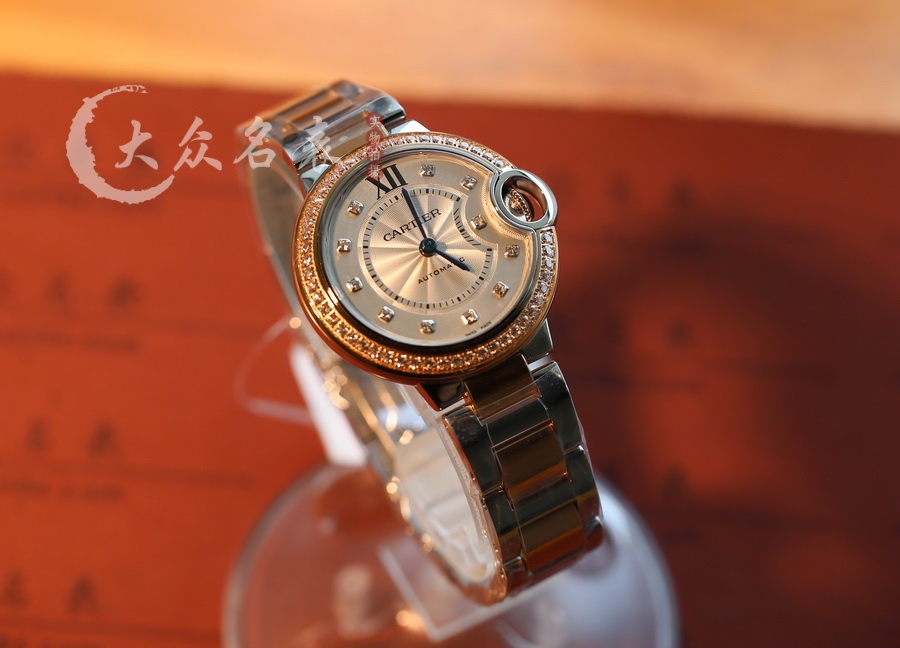 AF廠卡地亞藍氣球間玫瑰金鑲鉆WE902077女表（33mm） 第1张