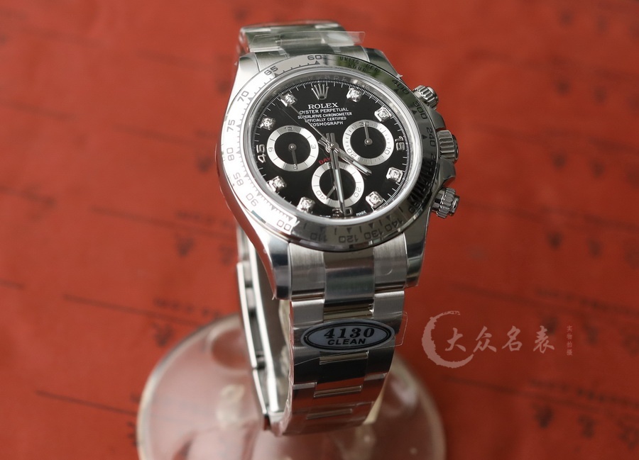 C廠/Clean廠勞力士4130機芯迪通拿黑鋼迪鑲鉆（40mm） 第1张