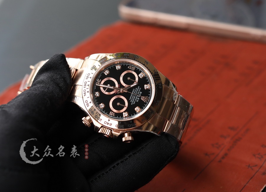 C廠勞力士迪通拿全玫瑰金鑲鉆復刻表m116505-0015銷售(40mm) 第6张