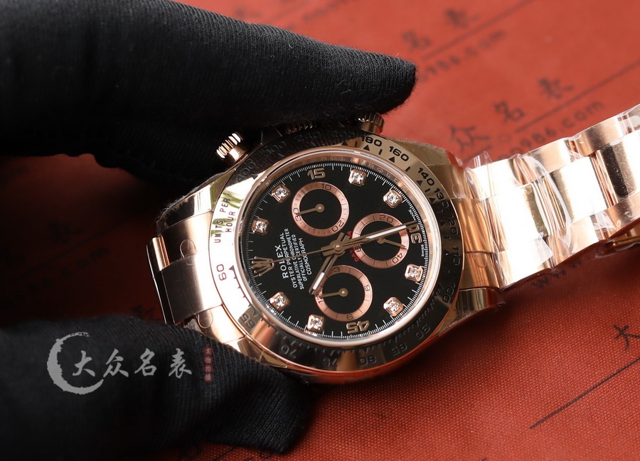 C廠勞力士迪通拿全玫瑰金鑲鉆復刻表m116505-0015銷售(40mm) 第8张